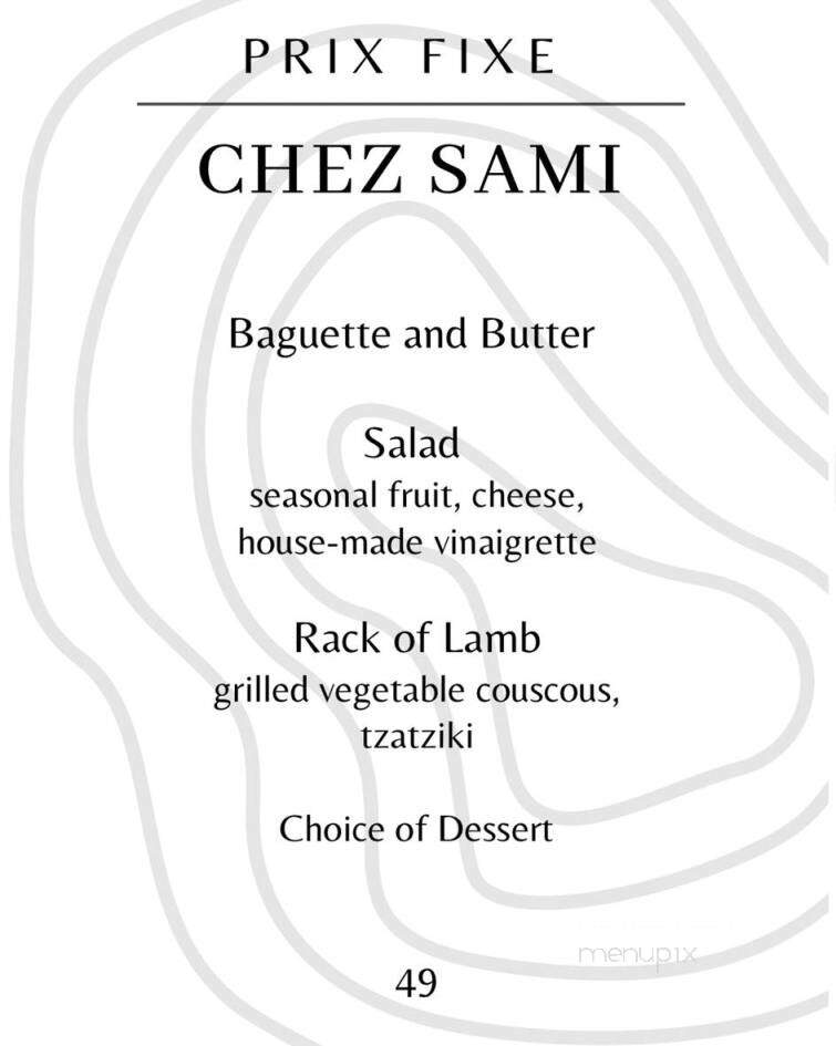 Chez Sami - Wolfforth, TX menu_pic