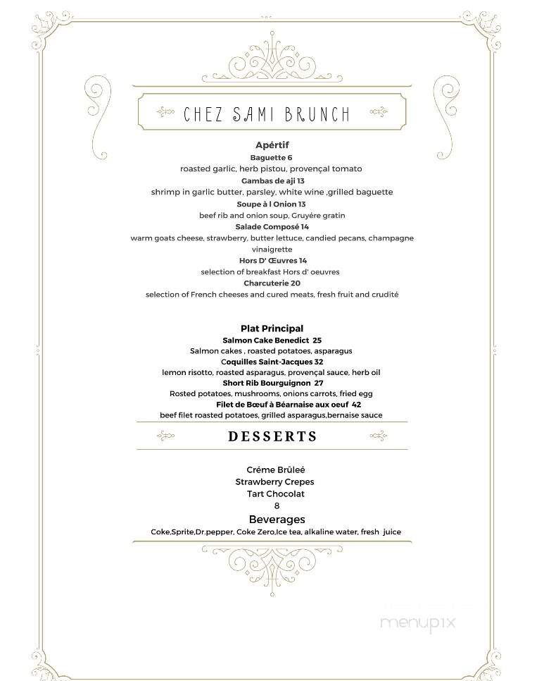 Chez Sami - Wolfforth, TX menu_pic