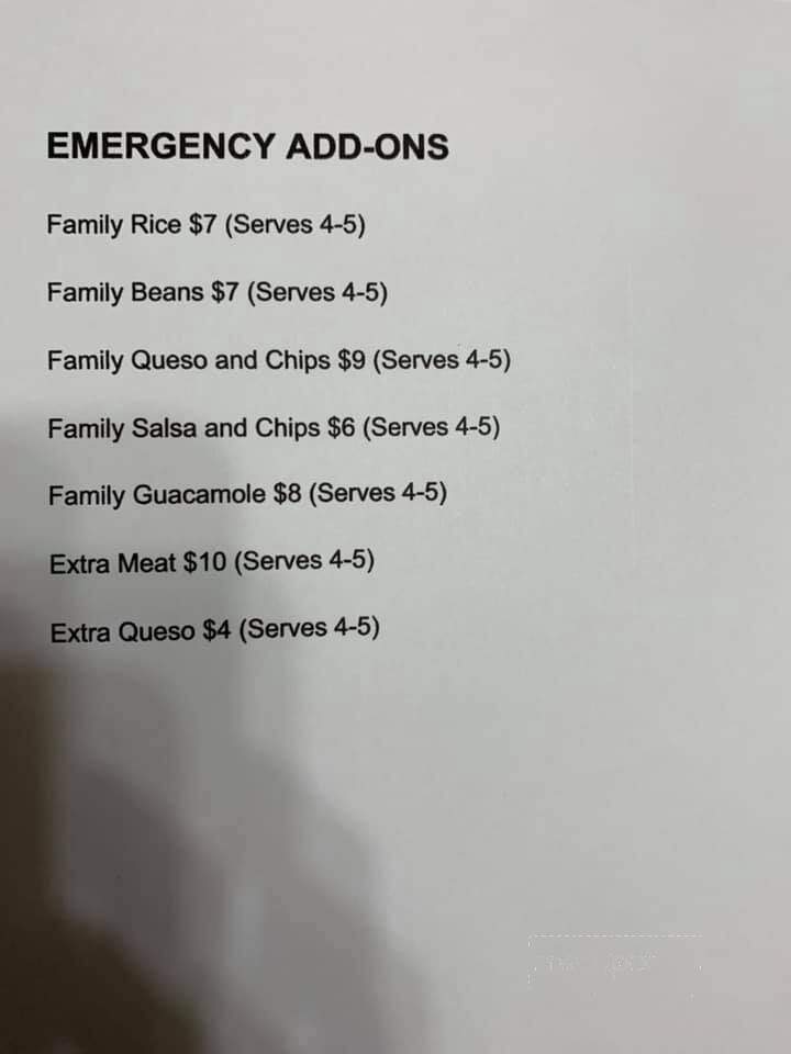 Juanito's Street Tacos - Bardstown, KY menu_pic