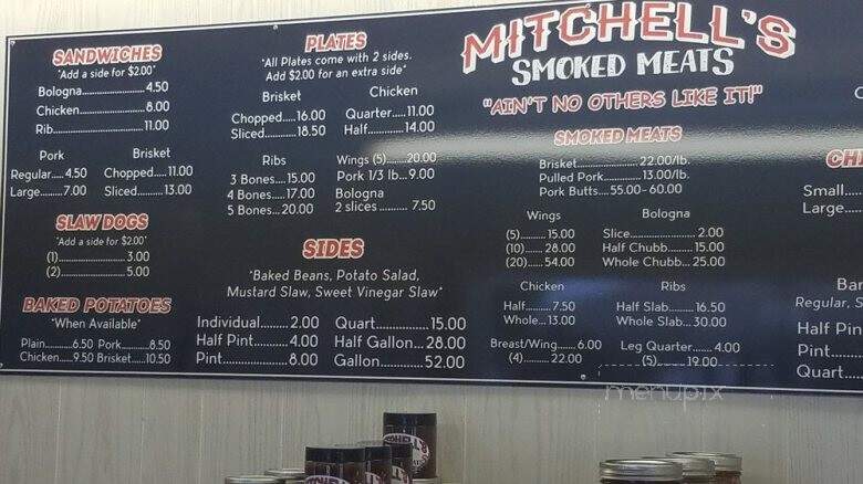 Mitchell's Smoked Meats - Muscle Shoals, AL menu_pic