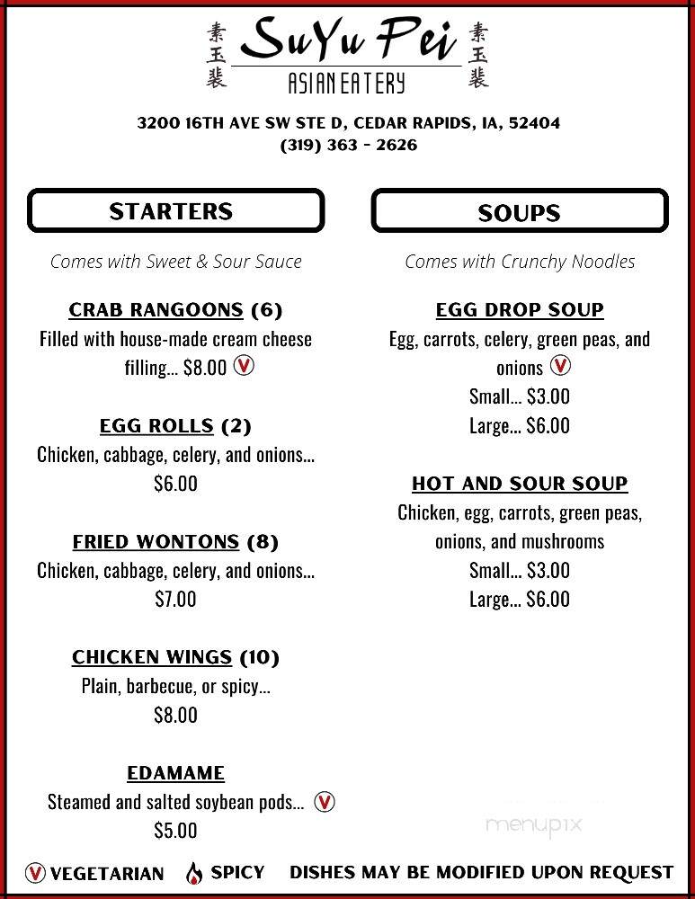 SuYu Pei - Cedar Rapids, IA menu_pic