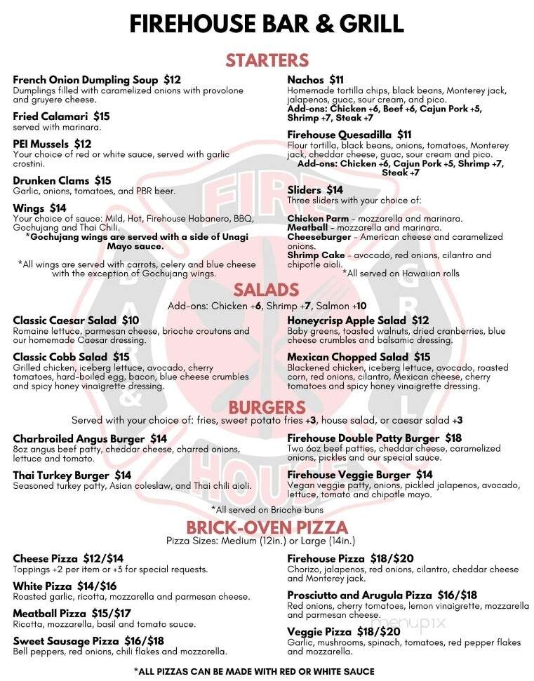 Firehouse Bar & Grill - Egg Harbor City, NJ menu_pic