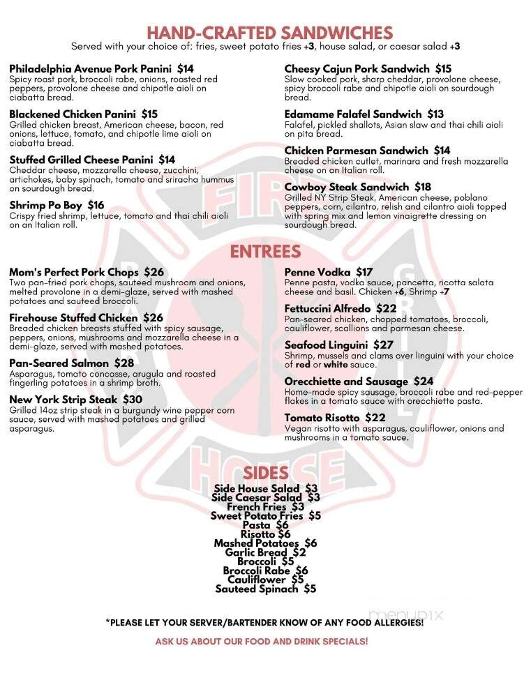 Firehouse Bar & Grill - Egg Harbor City, NJ menu_pic