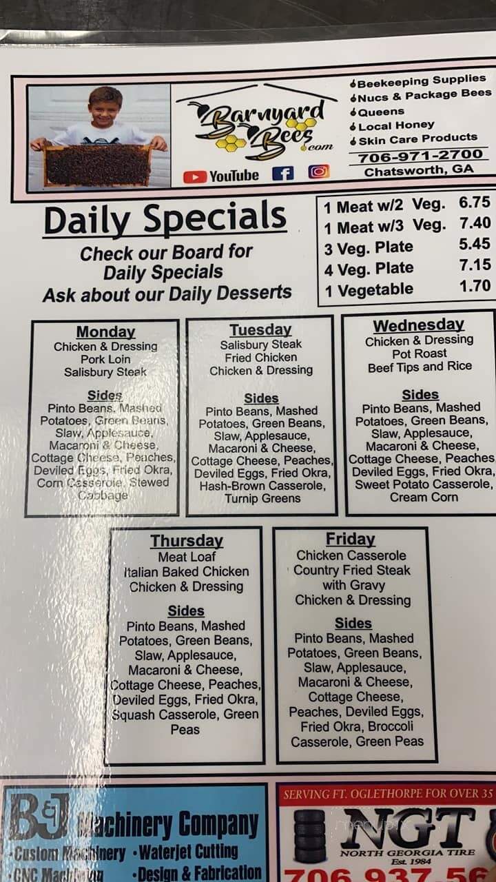 Pam's Place - Ringgold, GA menu_pic