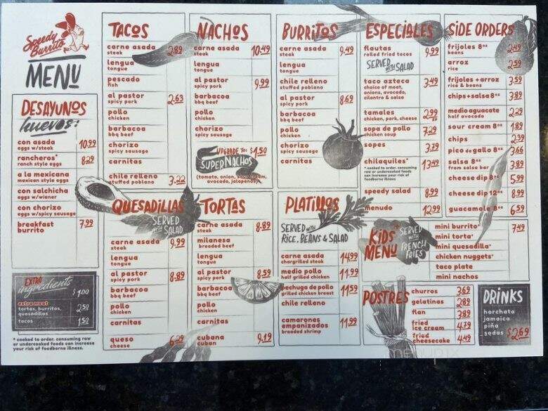 Speedy Burrito - Dacula, GA menu_pic
