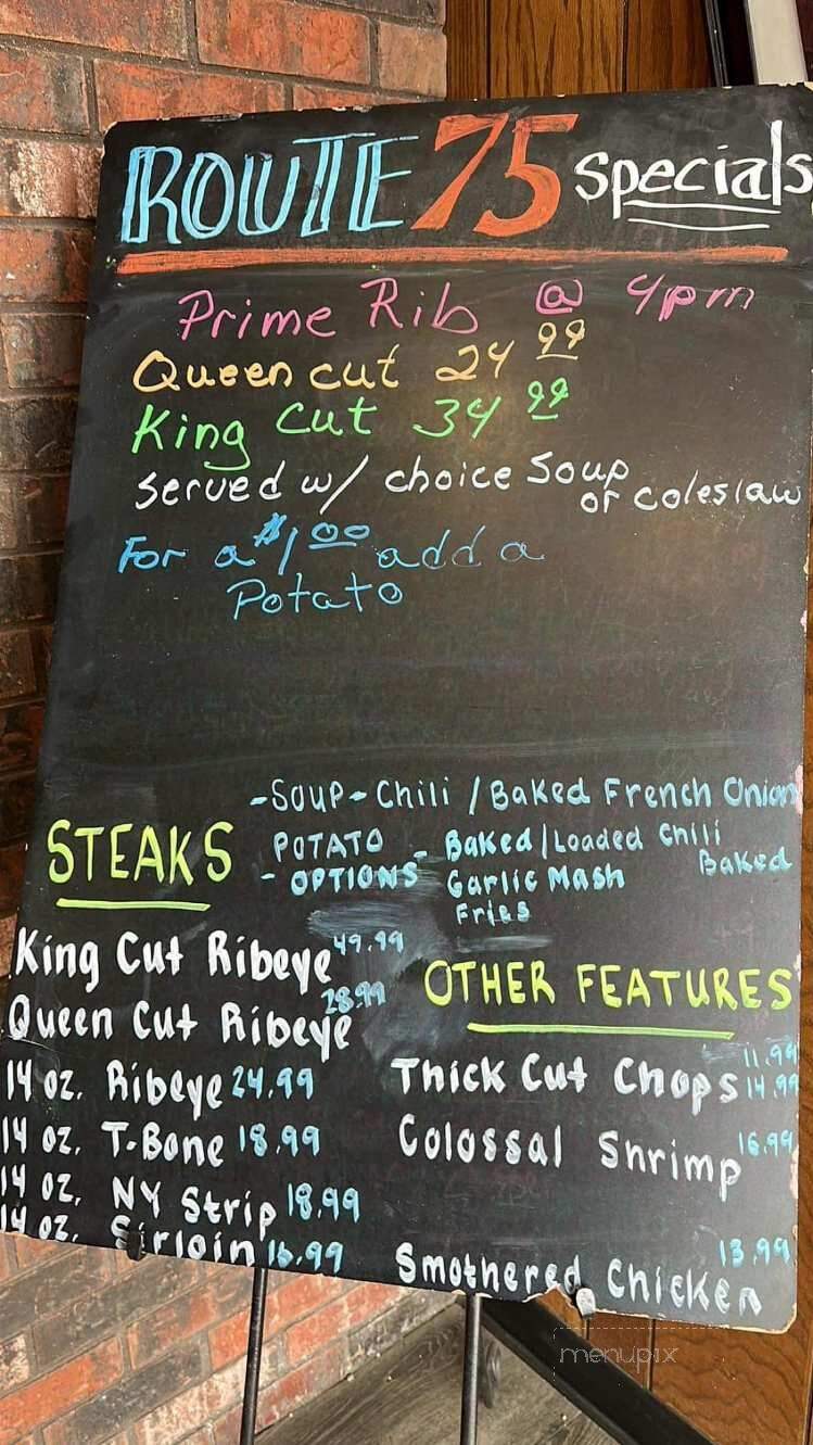 Route 75 Bar & Grill - Dakota, IL menu_pic