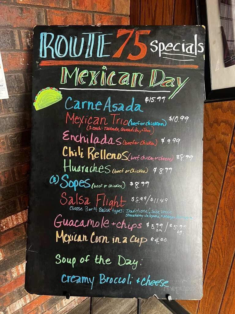 Route 75 Bar & Grill - Dakota, IL menu_pic