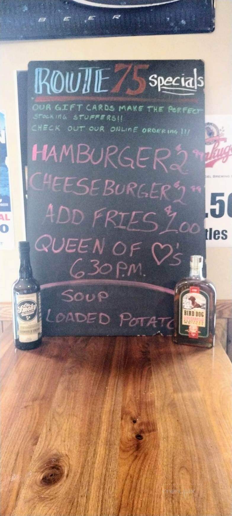 Route 75 Bar & Grill - Dakota, IL menu_pic