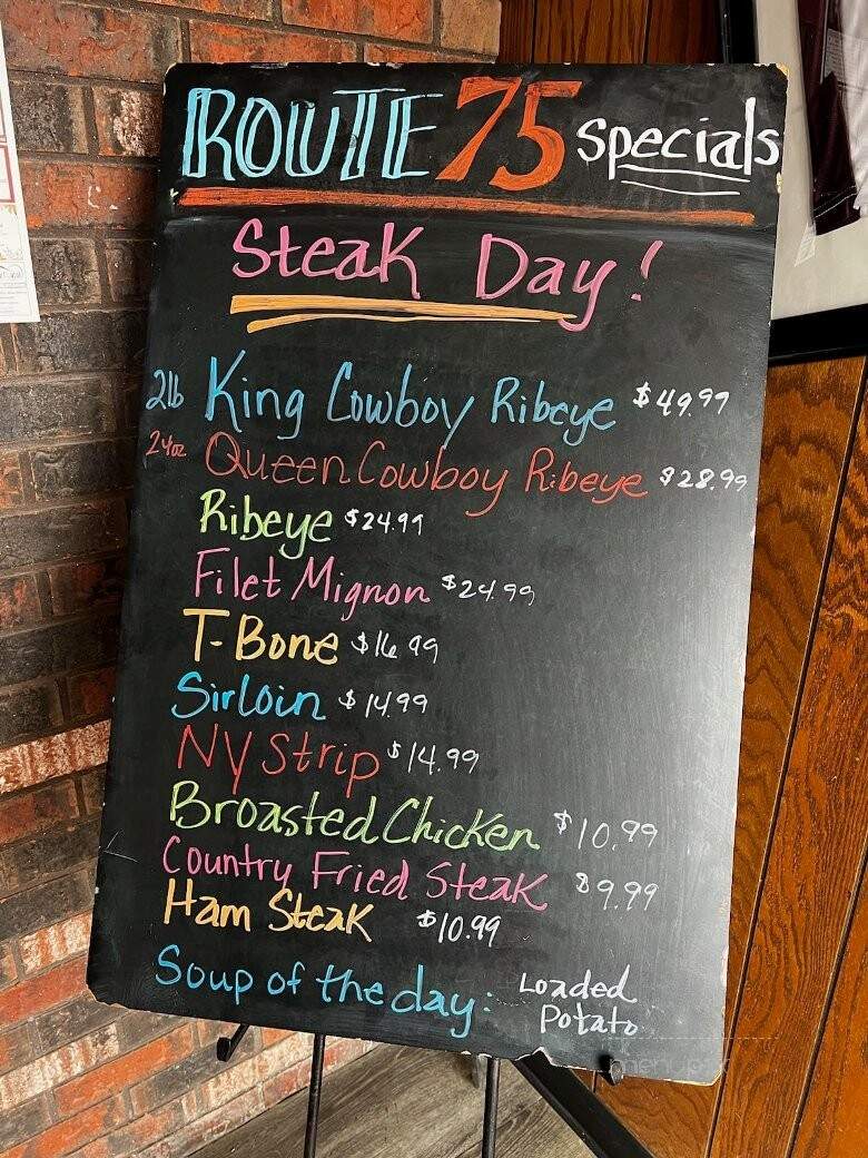 Route 75 Bar & Grill - Dakota, IL menu_pic