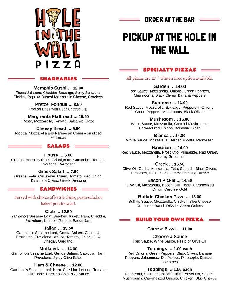 Hole In the Wall Pizza - Knoxville, TN