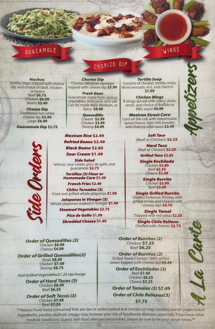 El Patron Mexican Style Food - Tarboro, NC menu_pic
