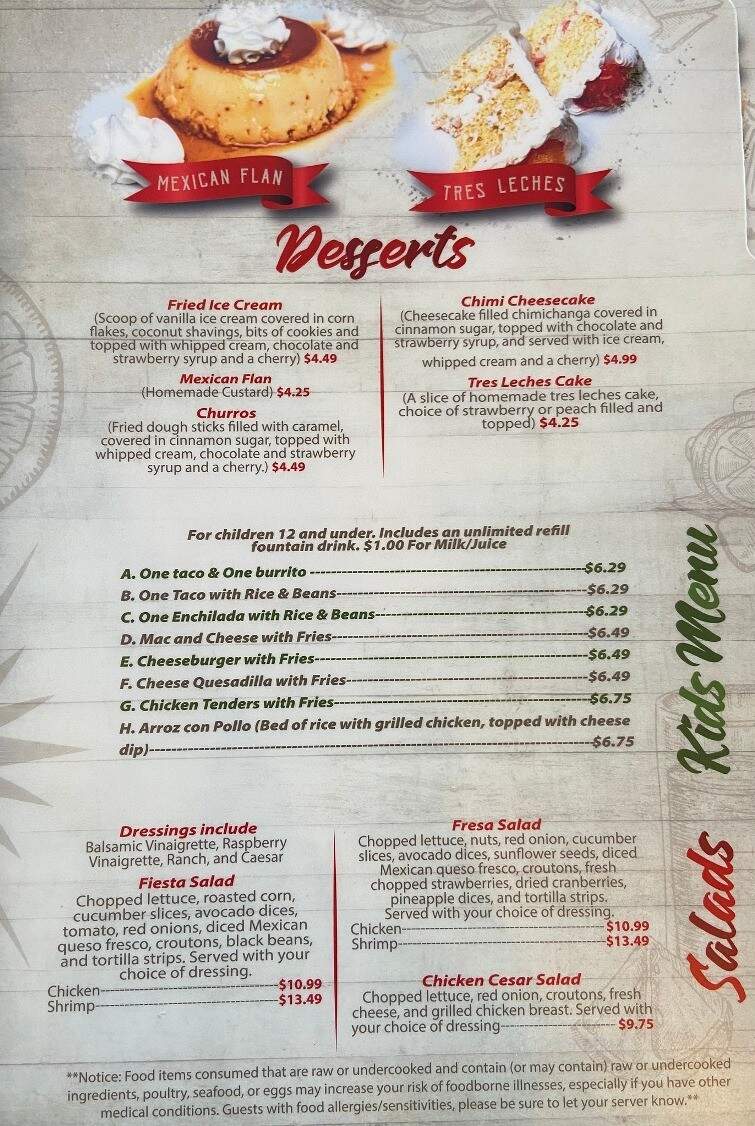 El Patron Mexican Style Food - Tarboro, NC menu_pic