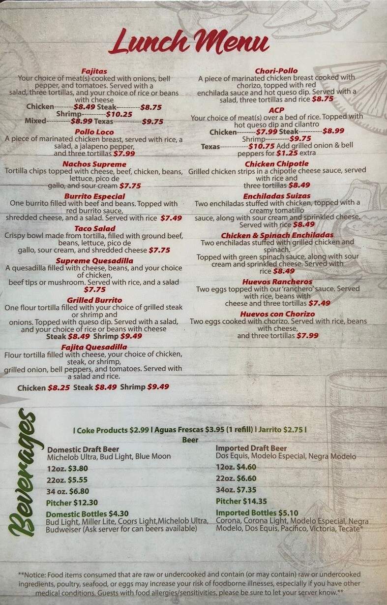 El Patron Mexican Style Food - Tarboro, NC menu_pic