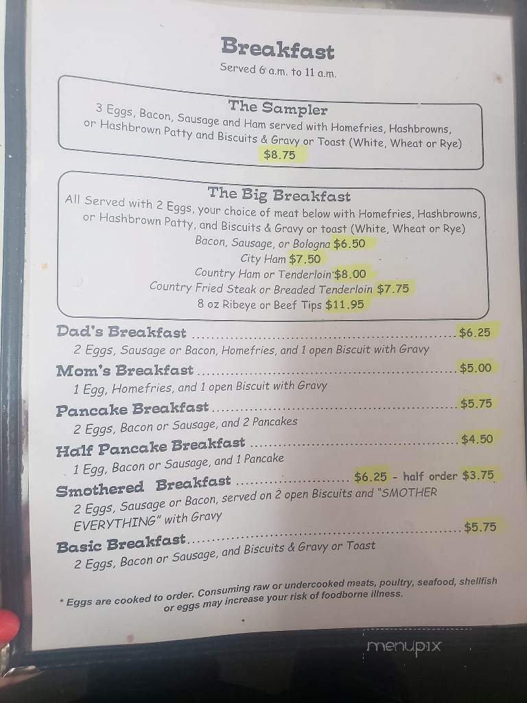 AJ's Diner - Crossville, TN menu_pic