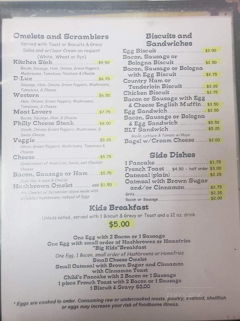 AJ's Diner - Crossville, TN menu_pic