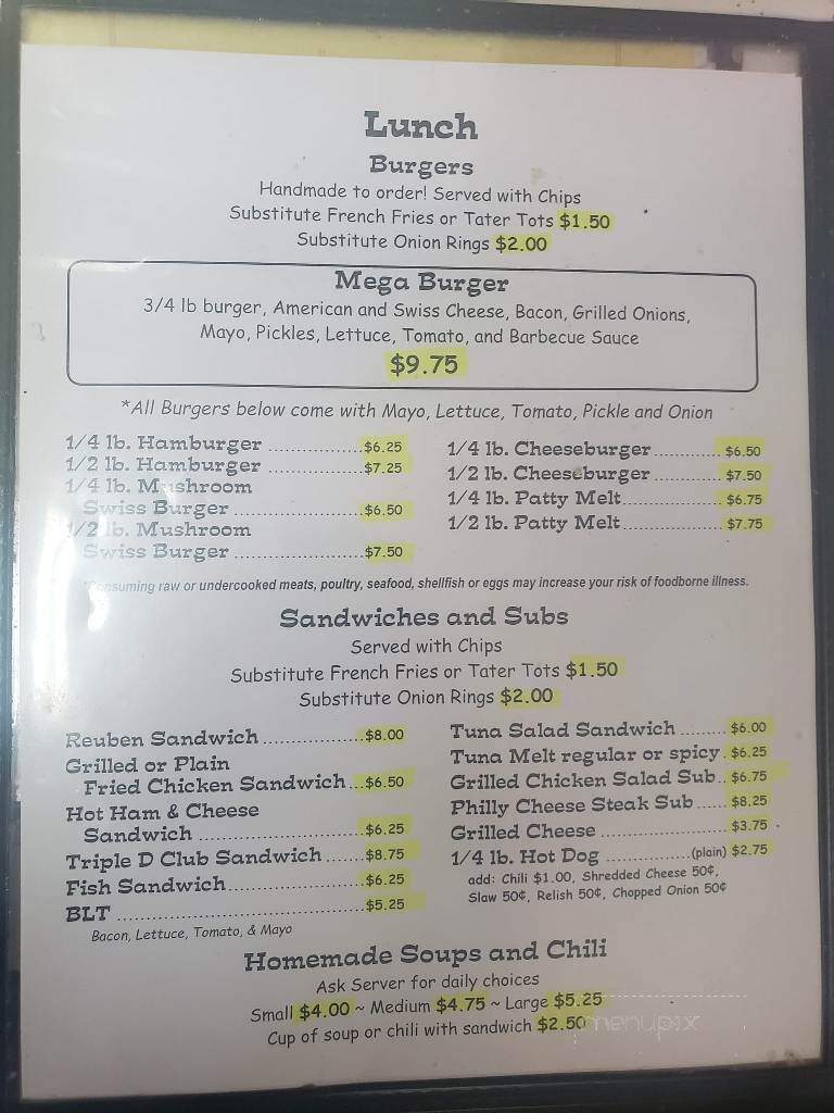 AJ's Diner - Crossville, TN menu_pic