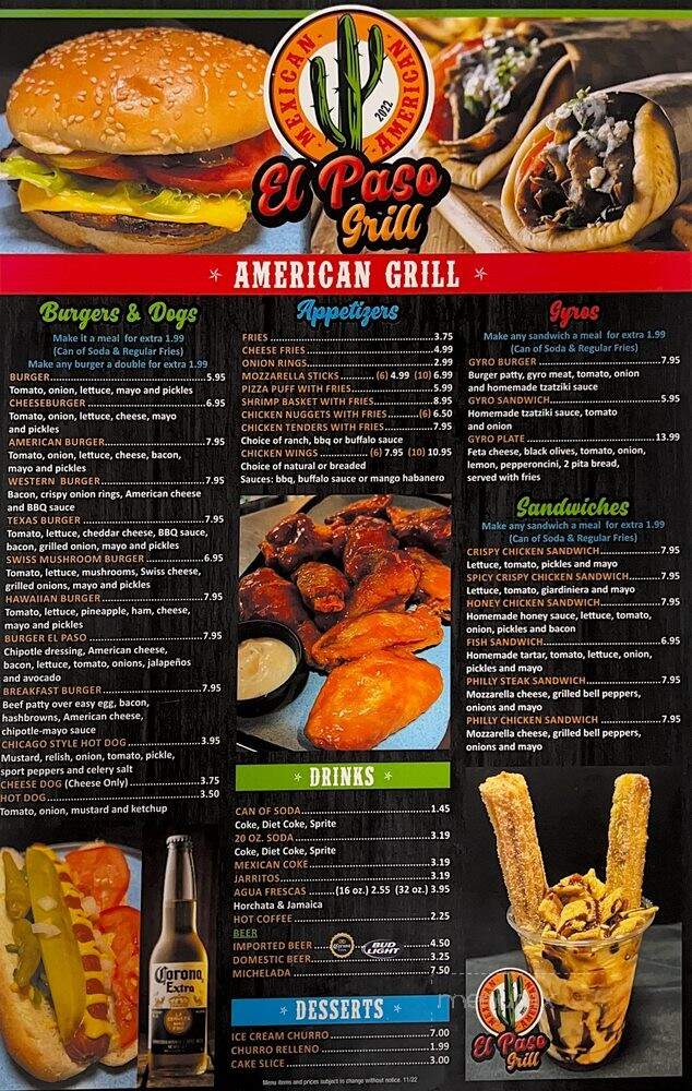 El Paso Grill - East Chicago, IN menu_pic