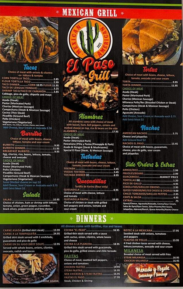 El Paso Grill - East Chicago, IN menu_pic