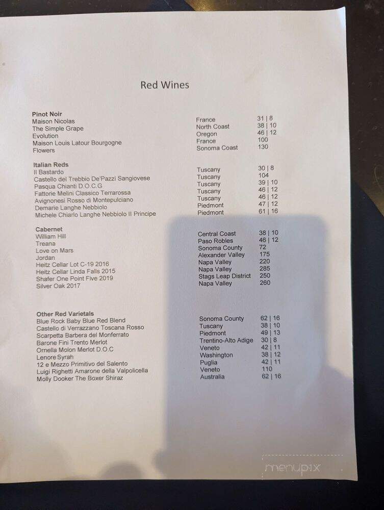 Fortuna Italian Steakhouse - Nashville, TN menu_pic