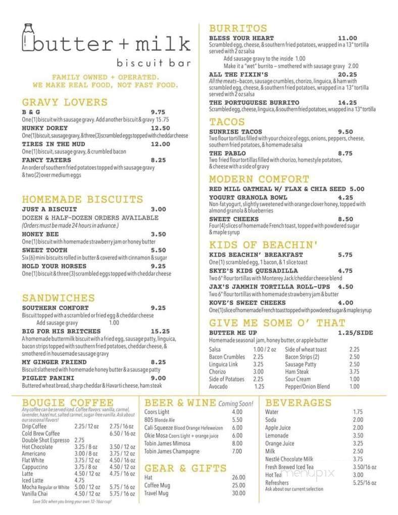 Butter+Milk Biscuit Bar - Visalia, CA menu_pic