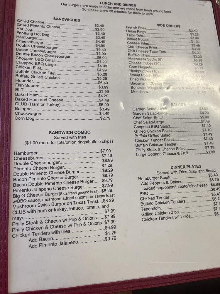 Gunter's Family Kitchen - Harmony, NC menu_pic