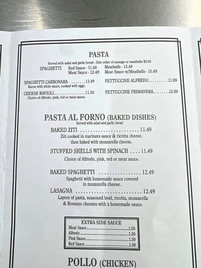 Nonno's Kitchen & Grill - Sanford, NC menu_pic