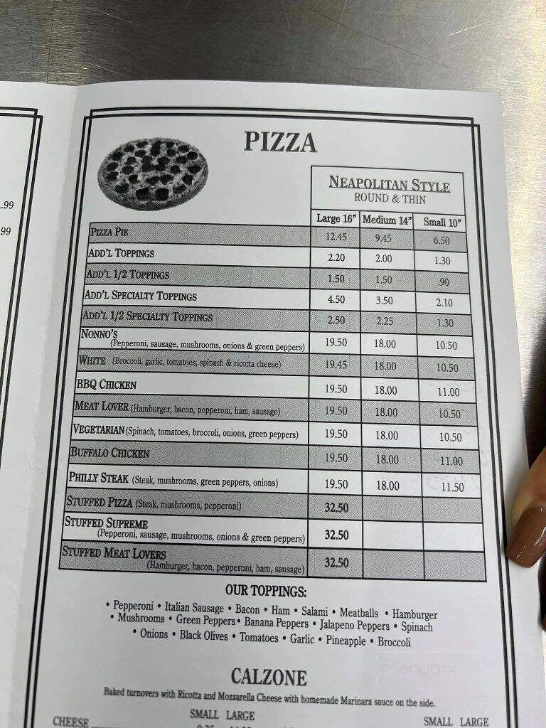 Nonno's Kitchen & Grill - Sanford, NC menu_pic