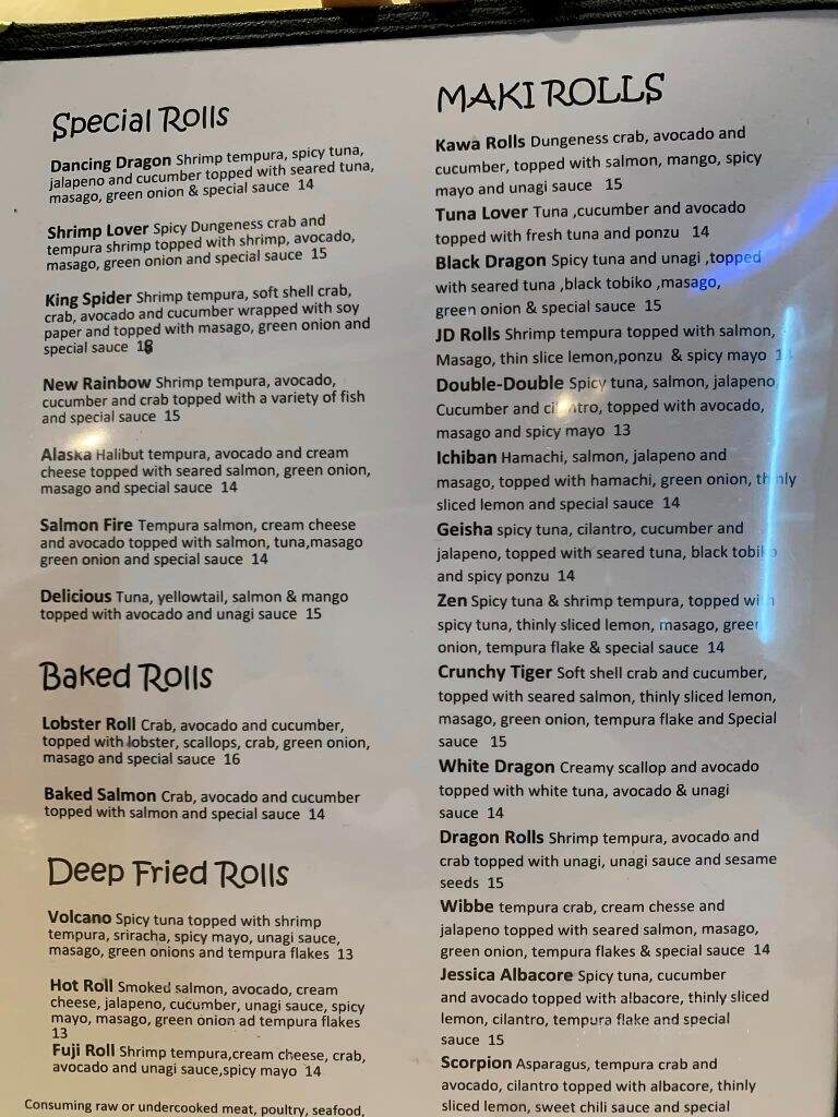 Kawa River - Rogue River, OR menu_pic