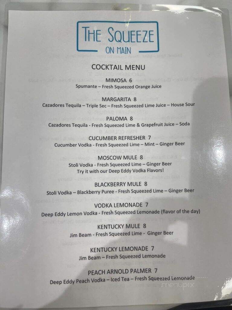 The Squeeze On Main - Ontonagon, MI menu_pic