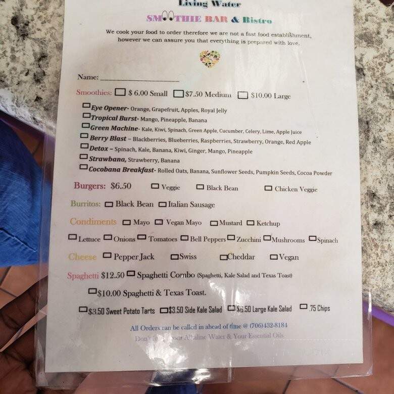Smoothie Bar - Hephzibah, GA menu_pic