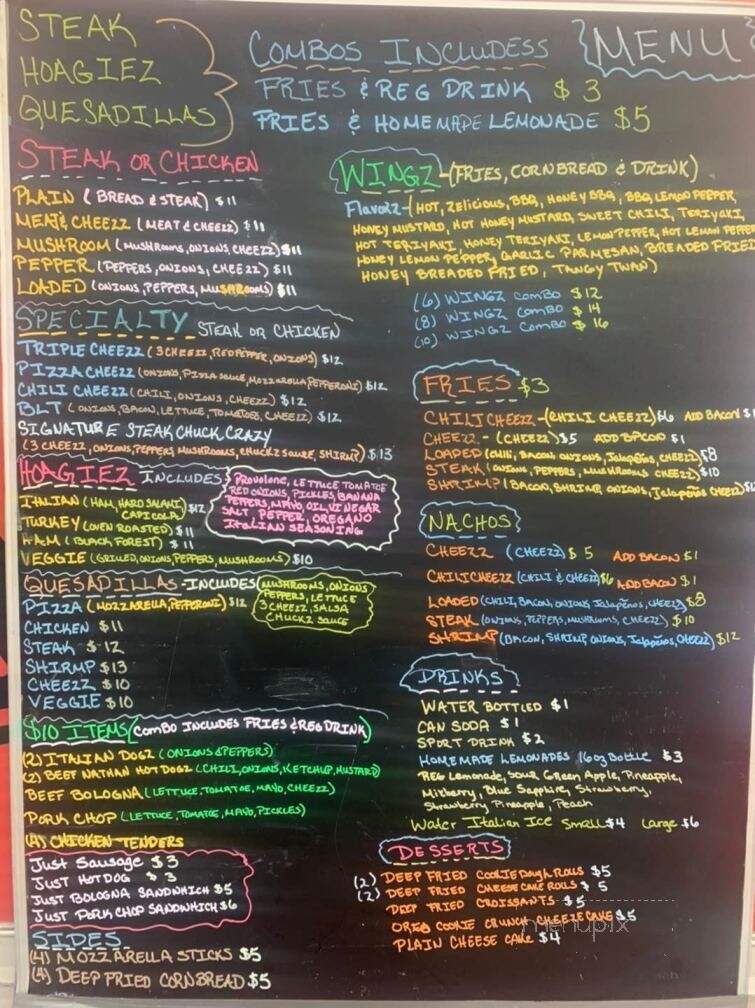 Chuckie Cheezz Steaks and Hoagiez - Columbia, SC menu_pic