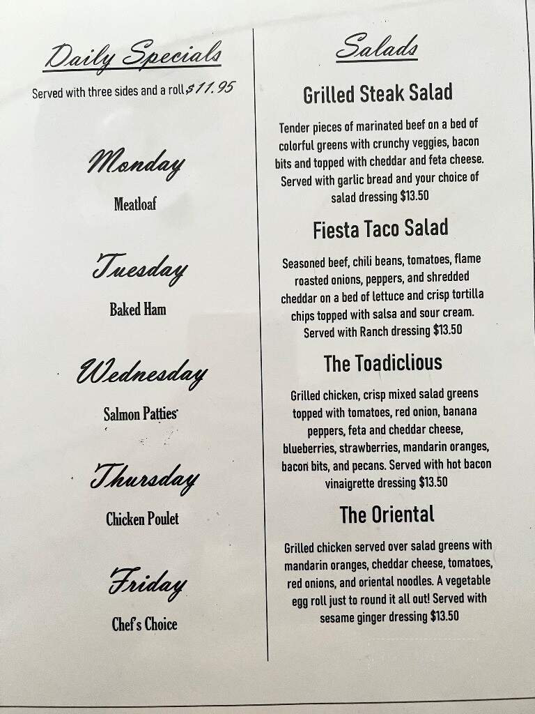 Two Fish & A Toad - Decatur, AL menu_pic