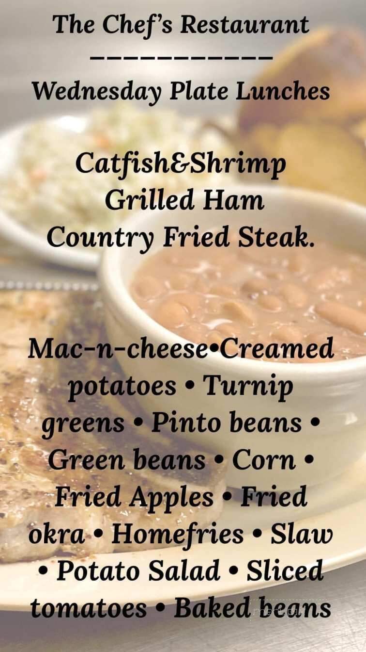The Chef's Restaurant - Whitwell, TN menu_pic