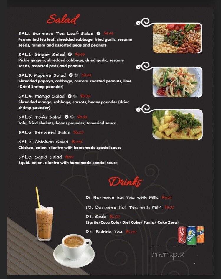 Menu of Burmese Bowl in Lee, MA 01238