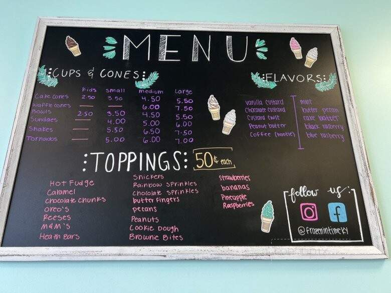 Frozen In Time - Nicholasville, KY menu_pic