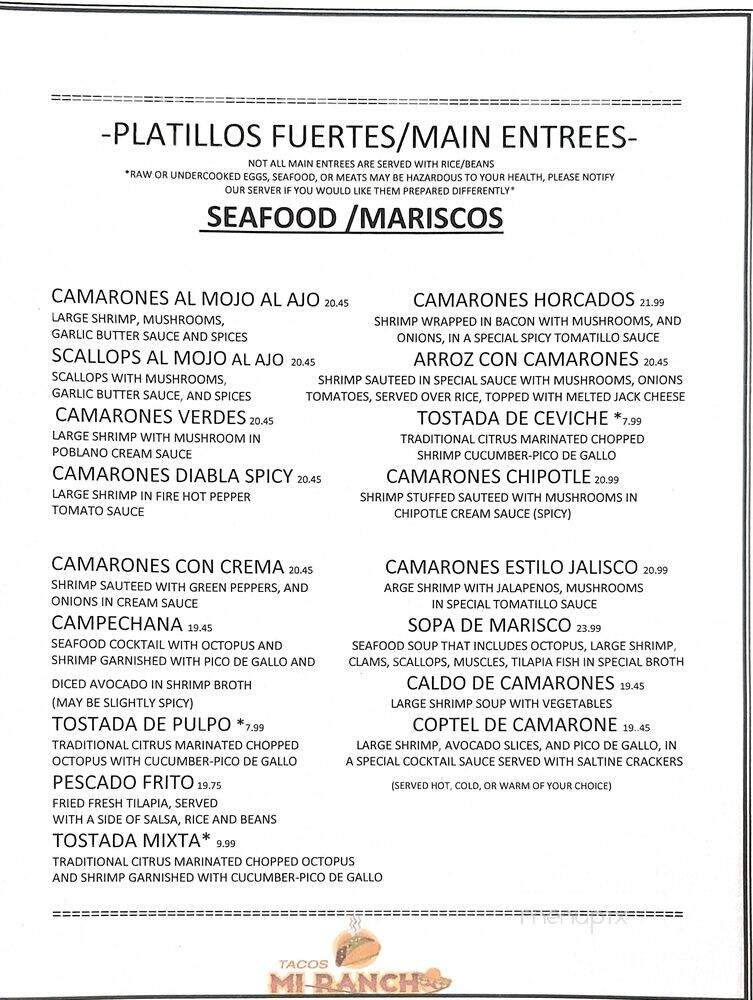 Tacos Mi Rancho - Moses Lake, WA menu_pic