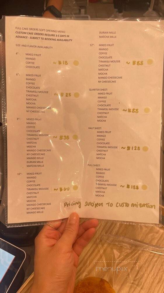 Simply Cake - San Mateo, CA menu_pic