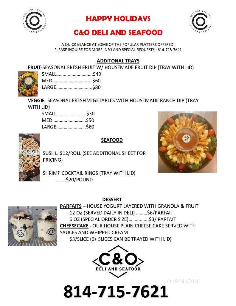 C&O Deli & Seafood - Brookville, PA menu_pic