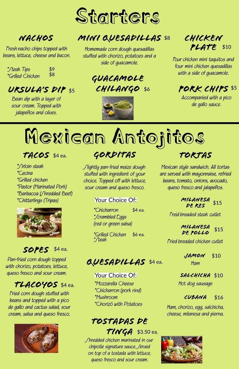 El Amanecer - Lexington, SC menu_pic
