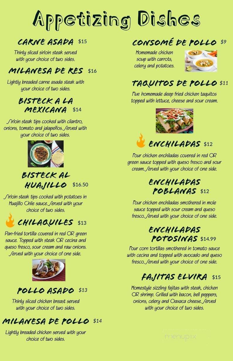 El Amanecer - Lexington, SC menu_pic