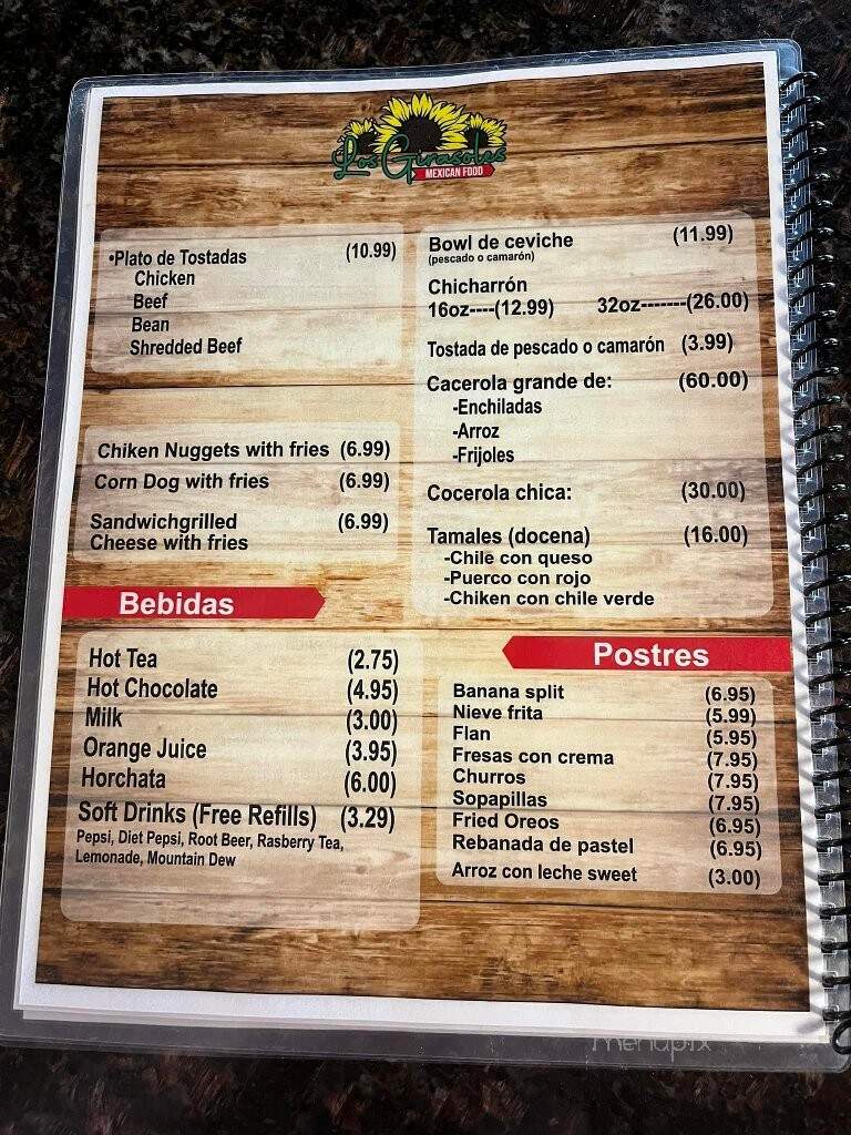 Los Girasoles Mexican Restaurant - Pueblo, CO menu_pic