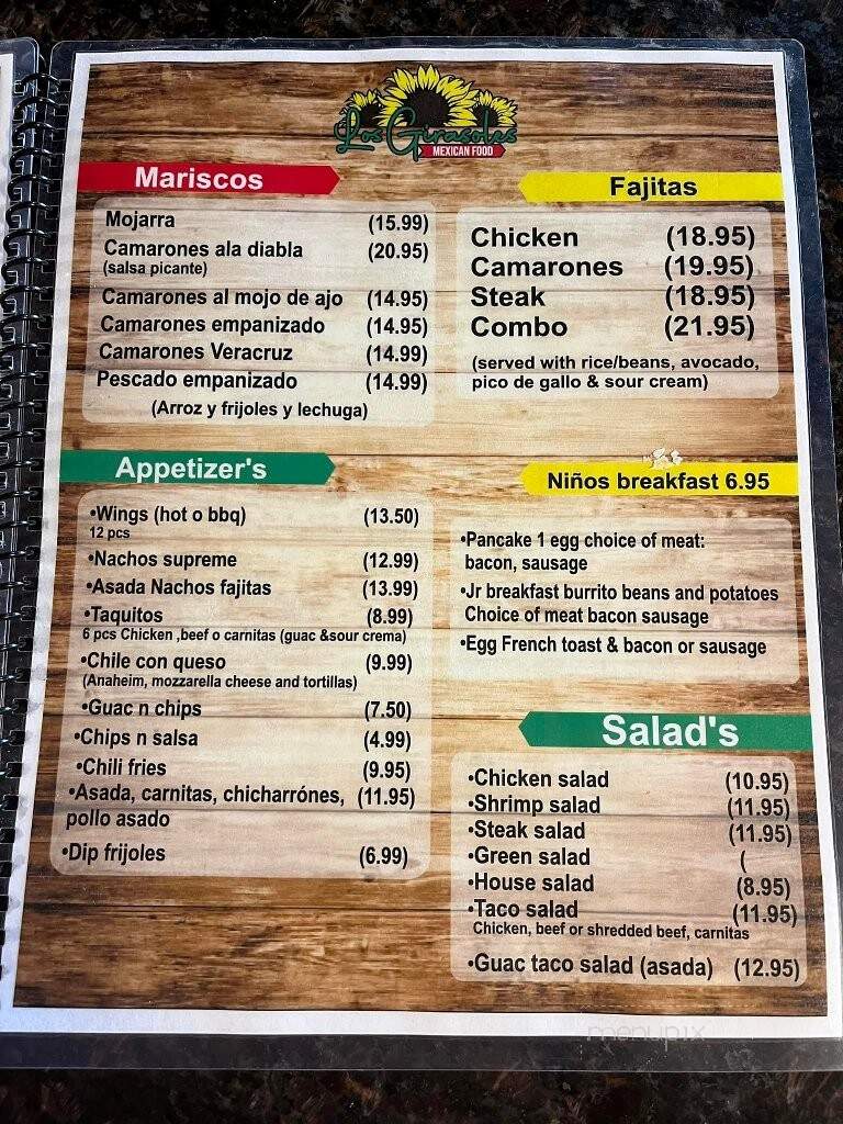 Los Girasoles Mexican Restaurant - Pueblo, CO menu_pic