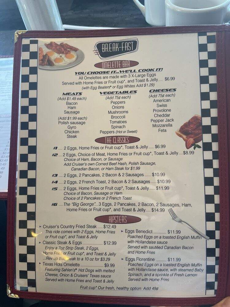 Cruisers Diner - Cheektowaga, NY menu_pic