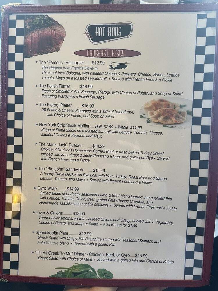 Cruisers Diner - Cheektowaga, NY menu_pic