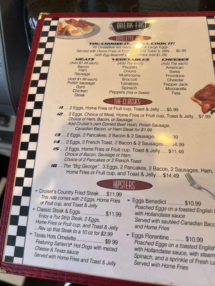 Cruisers Diner - Cheektowaga, NY menu_pic
