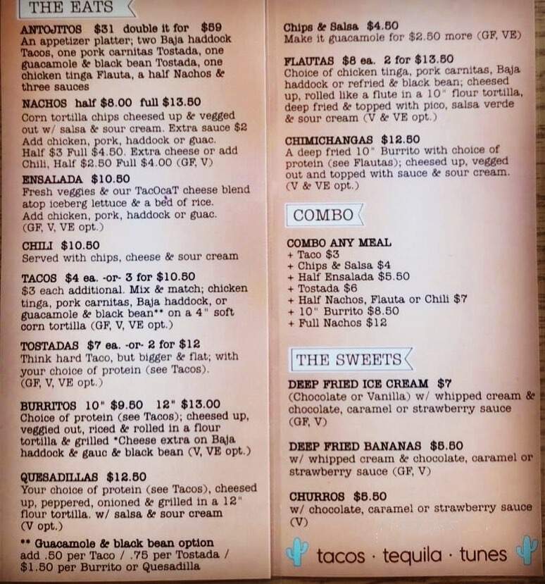 Tacocat Taqueria - Smith's Cove, NS menu_pic