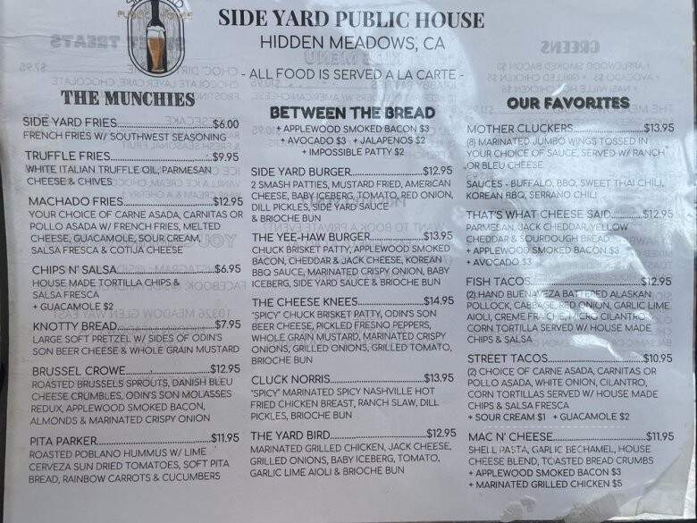 Side Yard Public House - Escondido, CA