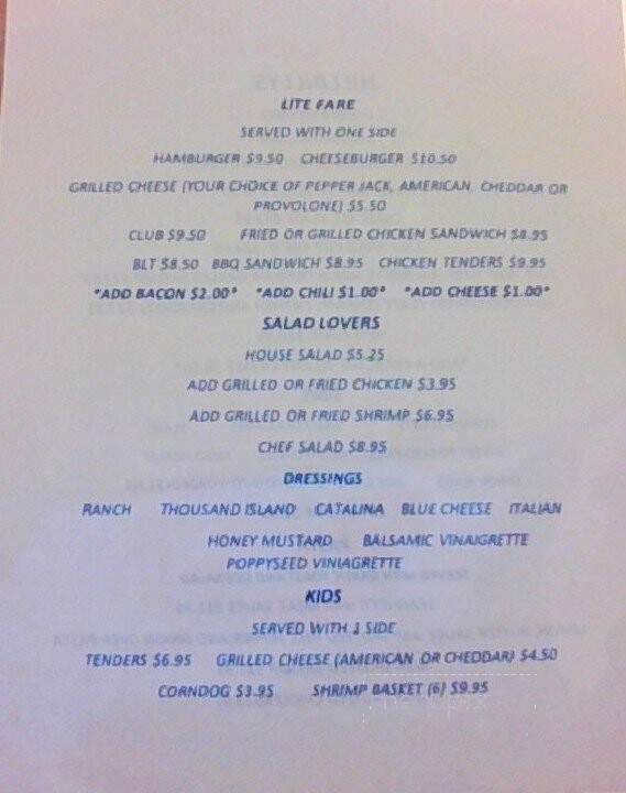 Hillbilly's - Columbia, NC menu_pic