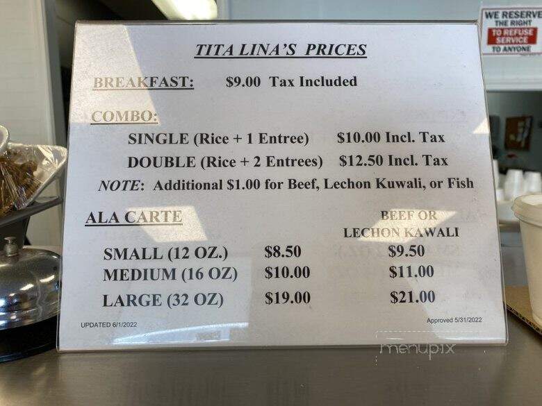 Tita Lina's - Los Angeles, CA menu_pic