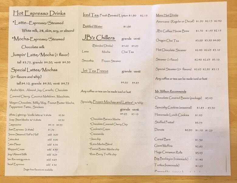 Jumpin' Beanz Coffee House - Bryan, OH menu_pic